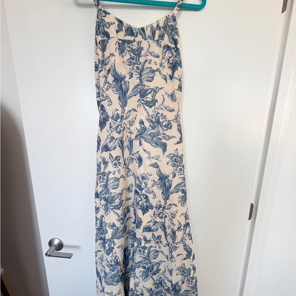 Blue and White Floral Maxi Dress